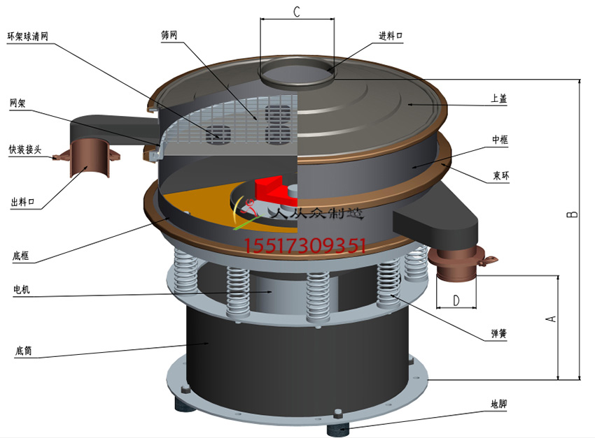 旋振筛结构